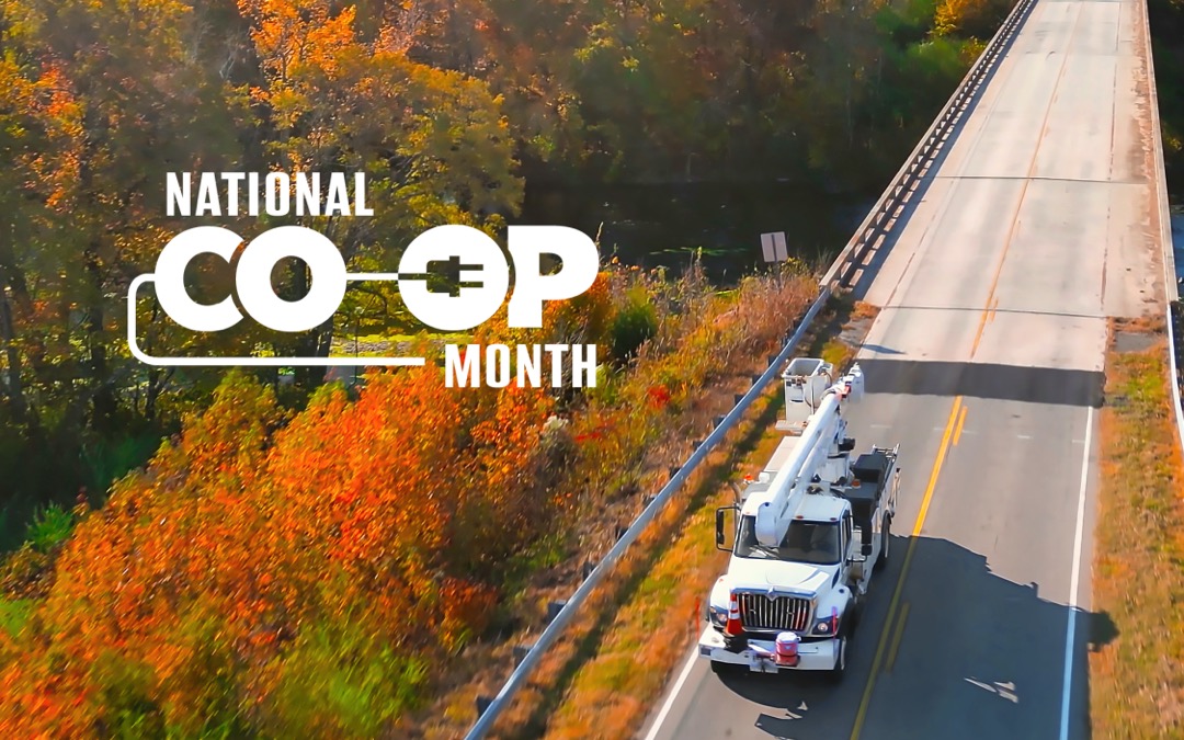 Image of Meeker energy truck with Co-Op month logo.