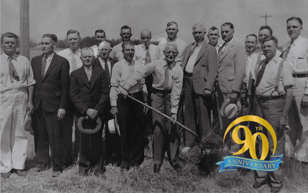 Celebrating 90 Years of Service, Innovation, and Community 2 Group of Meeker farmers (co-op members) setting the first pole 90 years ago.
