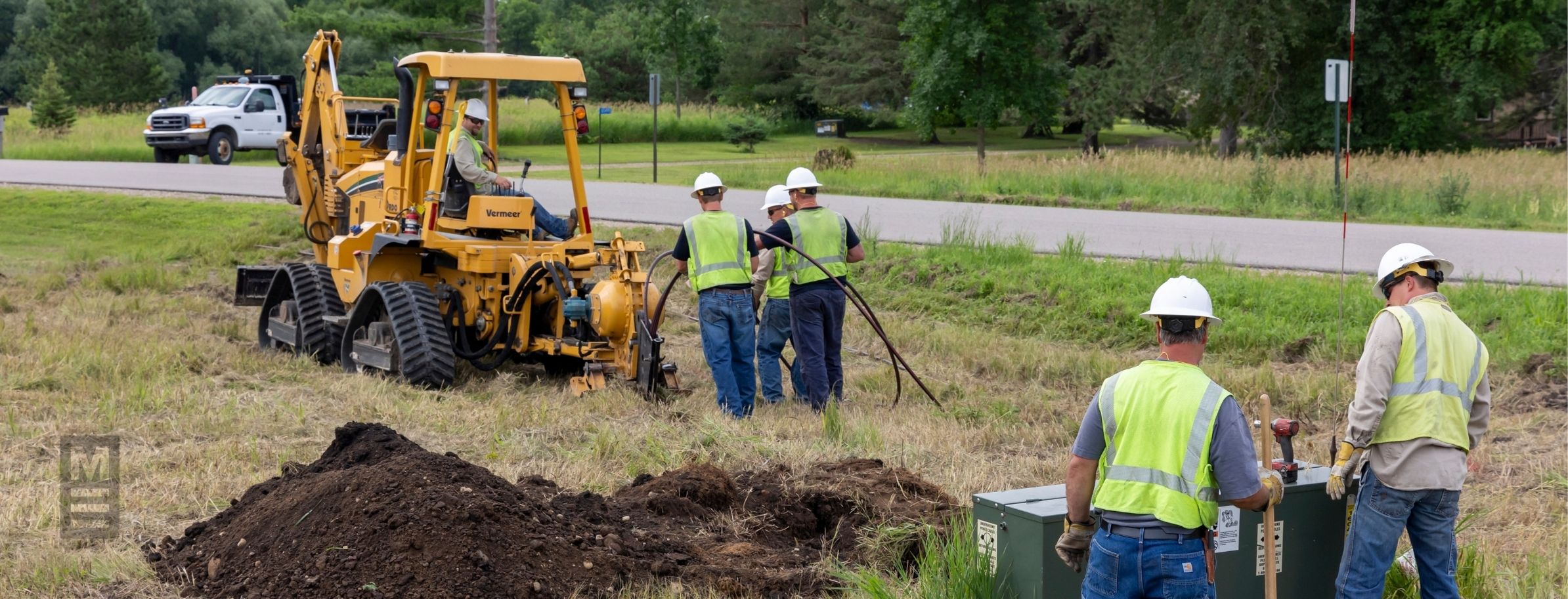 burying underground power lines